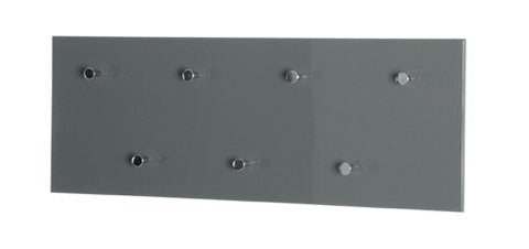 HAKU Möbel wall coat rack, MDF, grey-chrome, W 80 x D 6 x H 30 cm