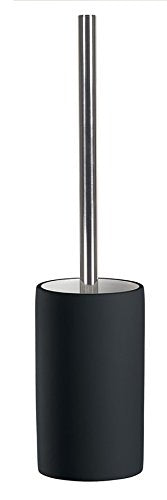 KW "Pure" Porcelain Toilet Brush and Holder (Black)