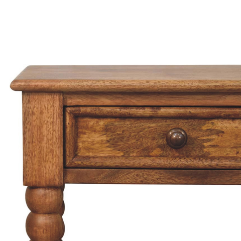 Artisan Furniture Solid Wood Spindle Bedside, 1 Drawer, 1 Shelf, Brown