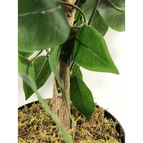 120cm Artificial Ficus Tree / Plant - Large Bushy Shape Gold Metal Planter