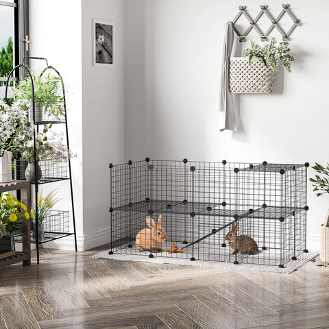 Small Animals Cage DIY 36 Panels Pet Playpen, for Rabbit Guinea Pig Chinchilla