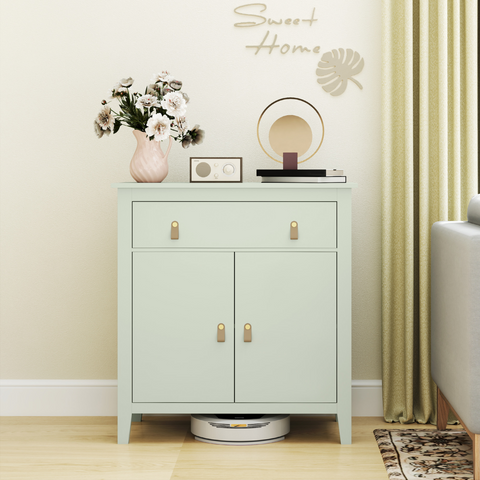 HOMCOM Sideboard with Drawer, Adjustable Shelf for Living Room, Light Green