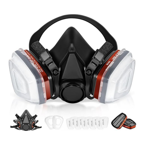 Respiratory half mask, gas mask, dust mask, paint mask with replaceable filter