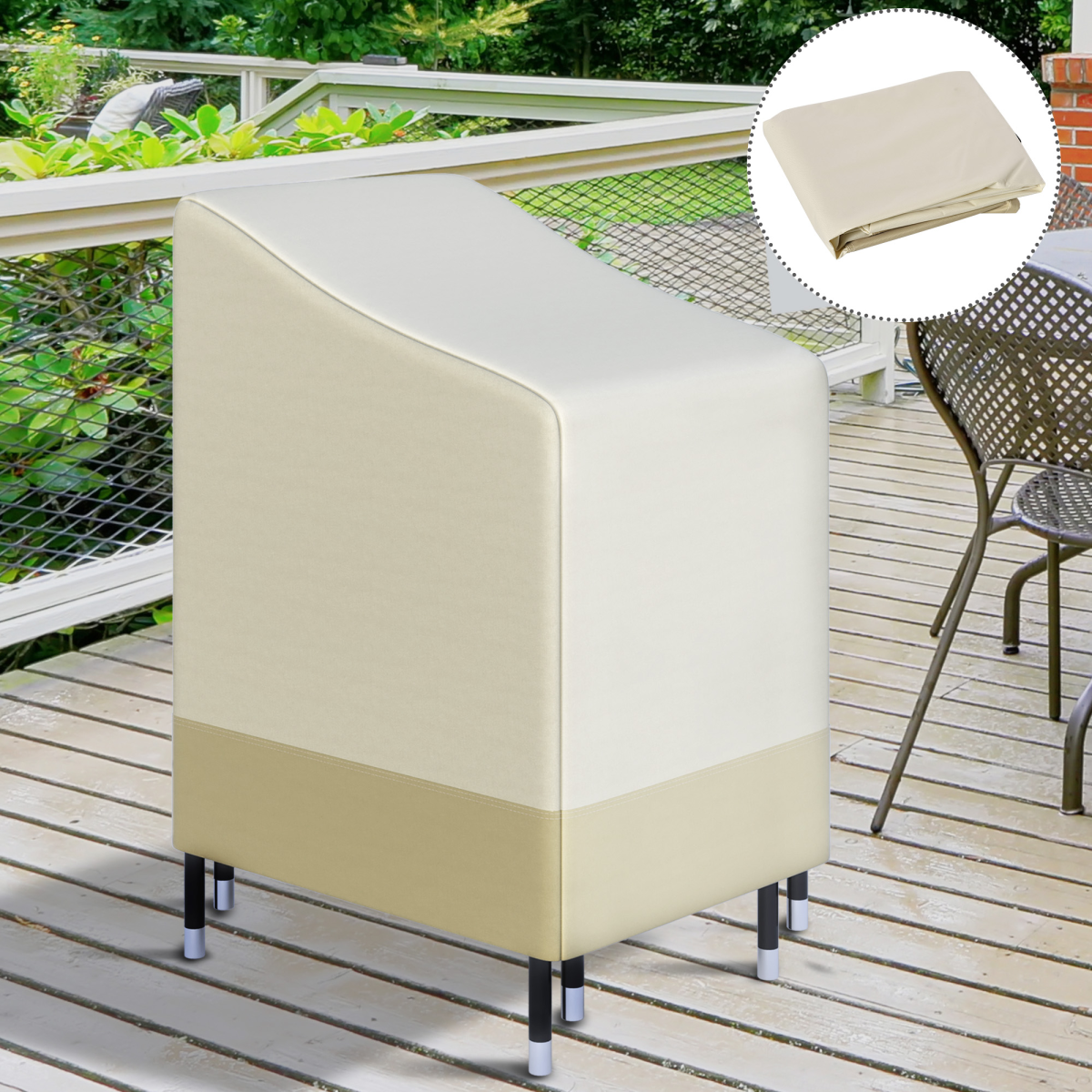 Waterproof Garden Wicker Chairs Cover Patio Seat Protector L70*W90*H115cm