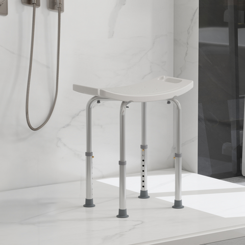 Mobility Shower and Bath Stool Bench with Non-Slip Aluminum Frame HOMCOM
