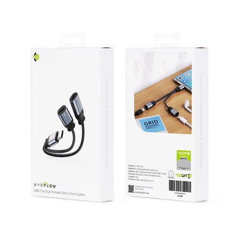 WYEFLOW USB-C to Dual Female USB-C Ports Splitter