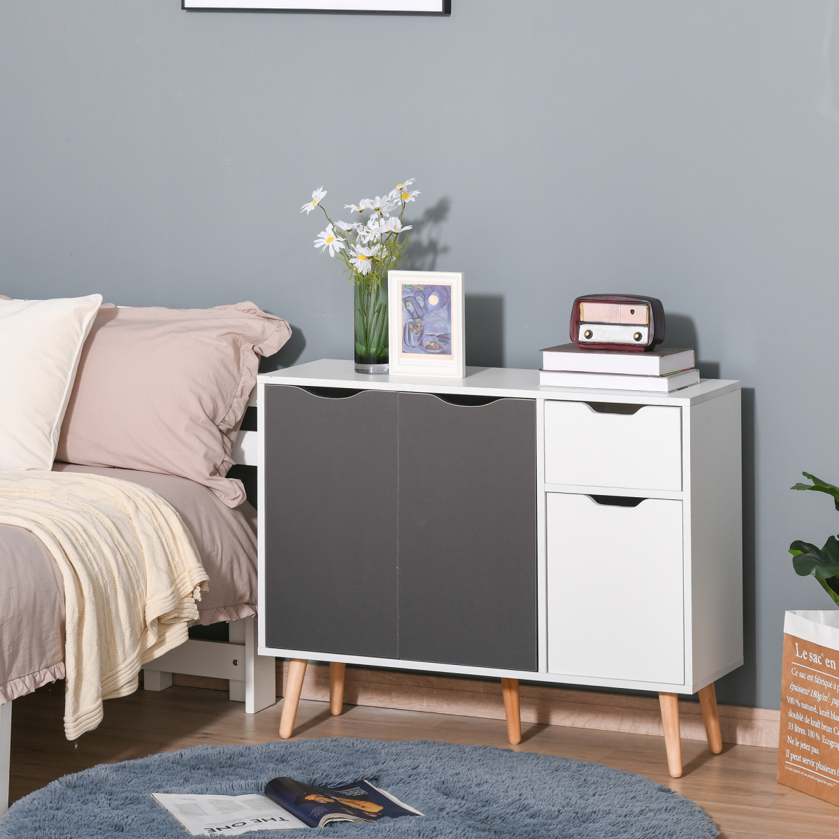 Storage Cabinet Sideboard with Drawer Bedroom, Living Room, Home Office