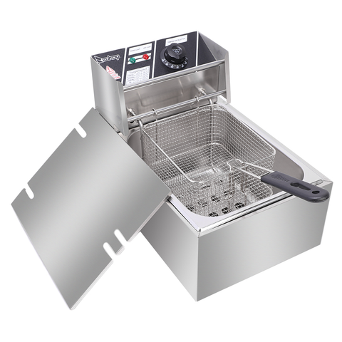[Replace old code: 96063967] EH81 2500W 220-240V 6.3QT/6L Stainless Steel Single Cylinder Electric Fryer UK Plug