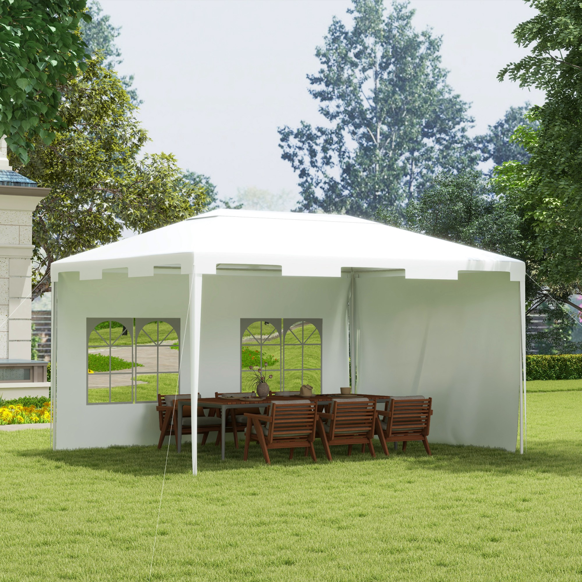 3 x 4 m Garden Gazebo Outdoor Canopy Marquee Party Tent White