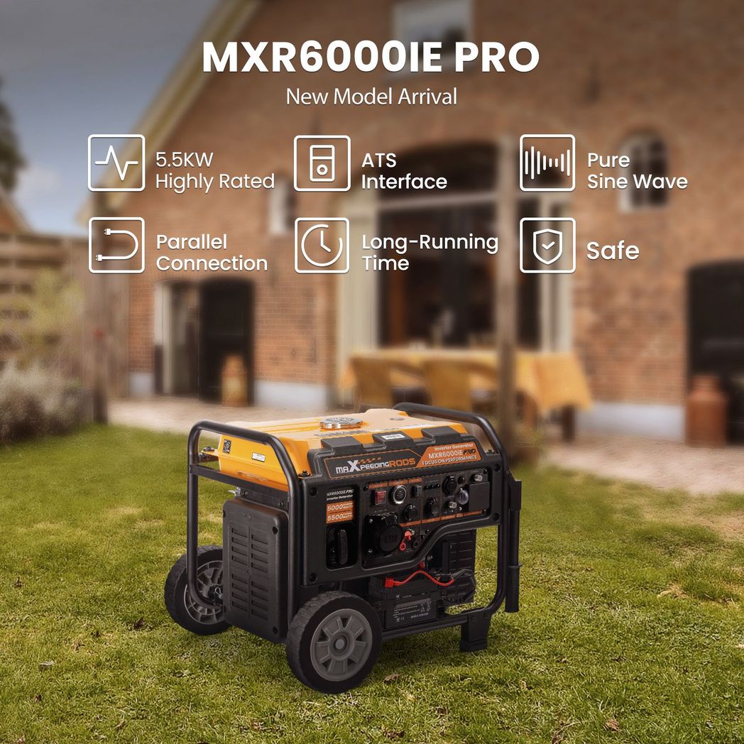 Petrol Inverter Generator Portable 5500W 5.0kVA 4-Stroke +ATS Interface Camping