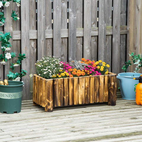 Fir Plant Pot Raised Flower Bed Wooden Planter 4 Feet 78Lx 35Wx30H cm