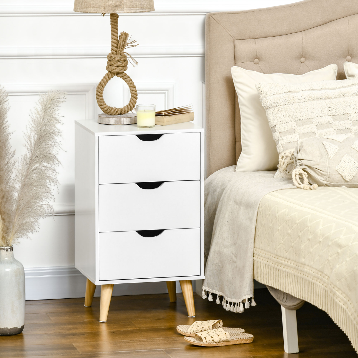 HOMCOM Chest of Drawers, 3 Drawer Unit Storage Chest Bedroom Living Room