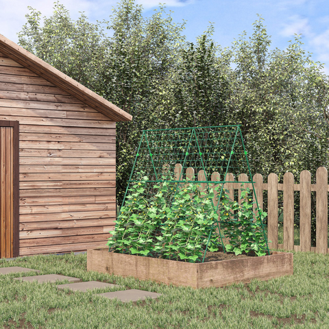 Outsunny A-Frame Trellis Plant Support for Vegetables, Flowers, Fruit