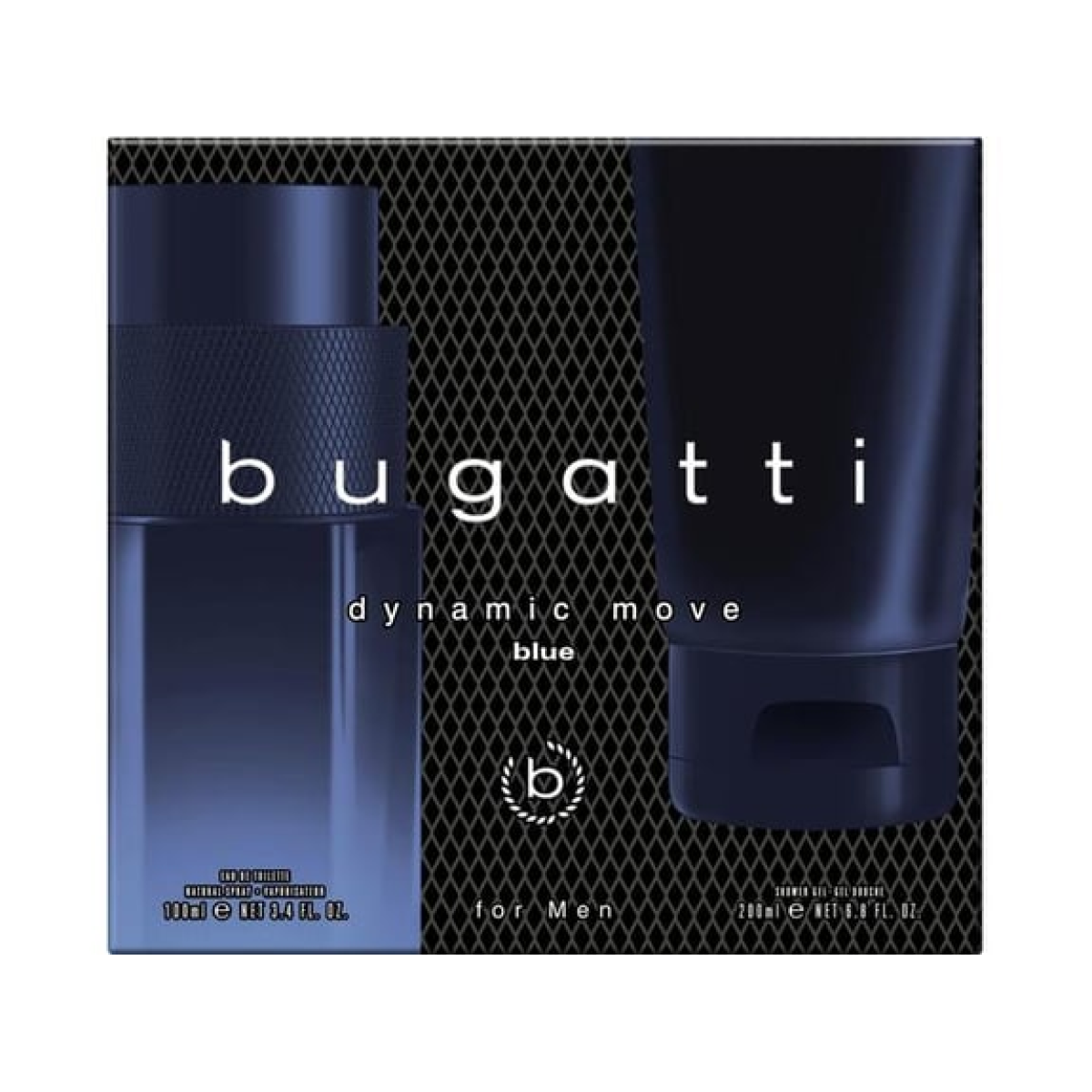 Bugatti Dynamic Move Blue For Men Gift Set (Eau De Toilette Spray 100ml  Shower Gel 200ml) (New)
