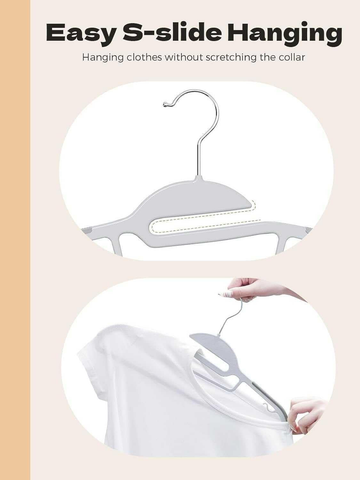 Belofay 30 Pack White Plastic Coat Hangers Non Slip Heavy Duty Adult Clothes