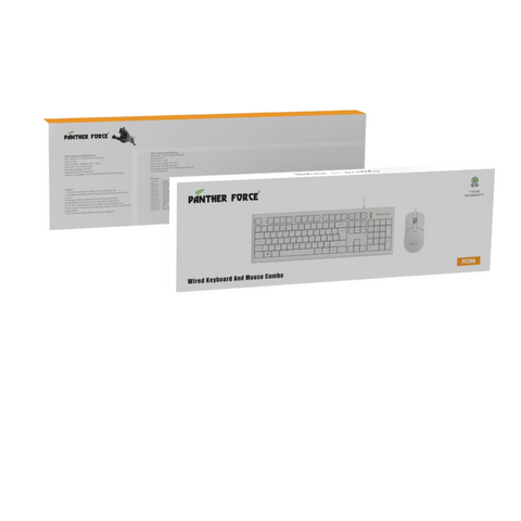 Panther Force Wired Keyboard & Mouse Set - White PF290