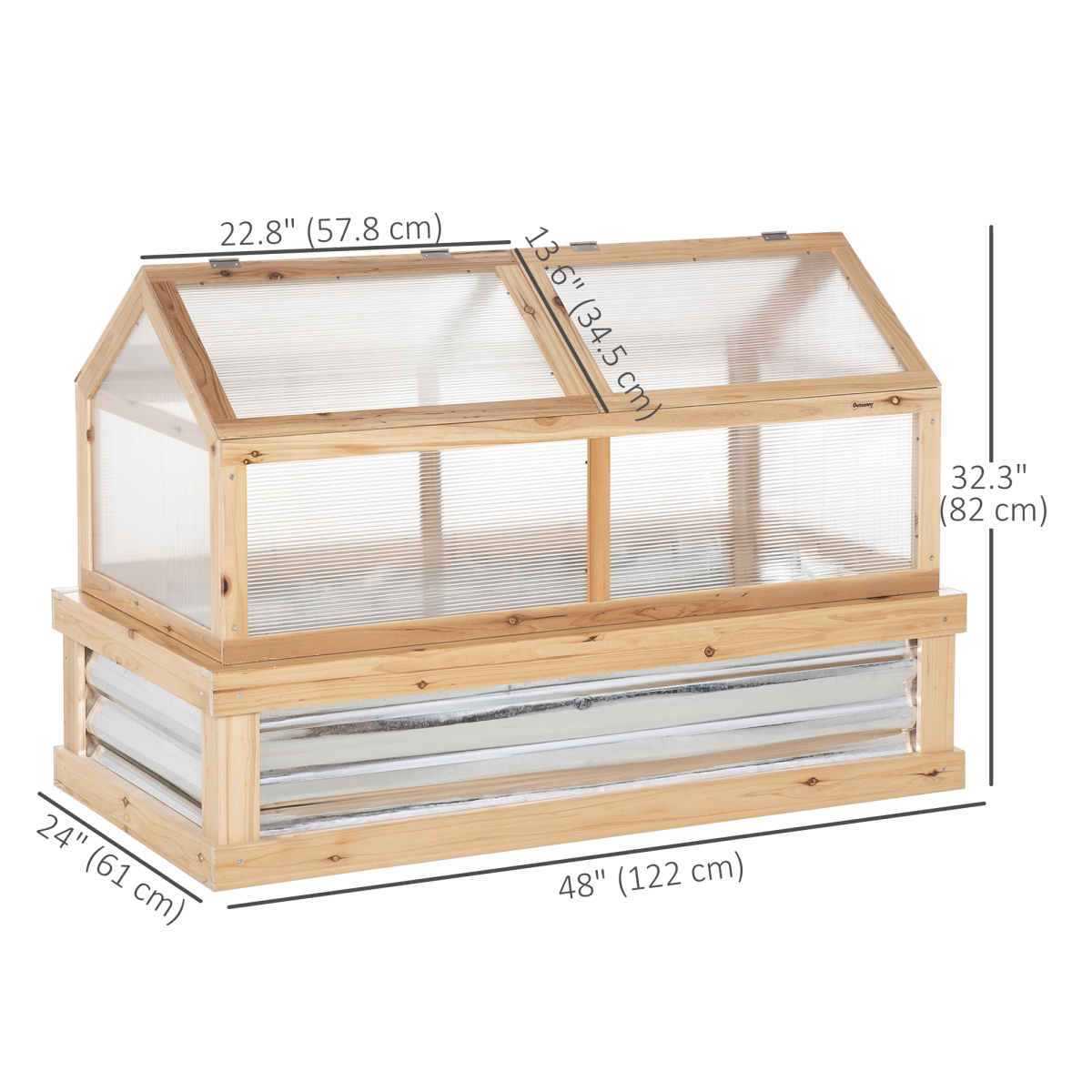 Raised Garden Flower Bed Kit with Greenhouse