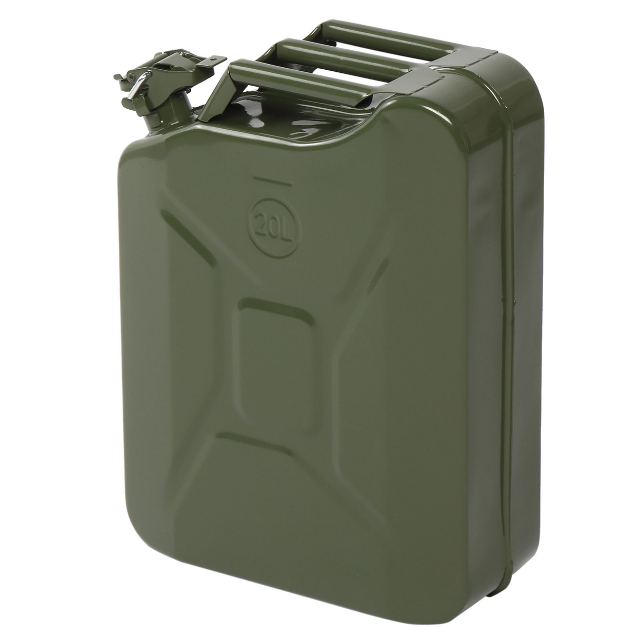 20L 0.6mm Fuel Oil Petrol Diesel Storage Can with British Style Pour Tube Army Green