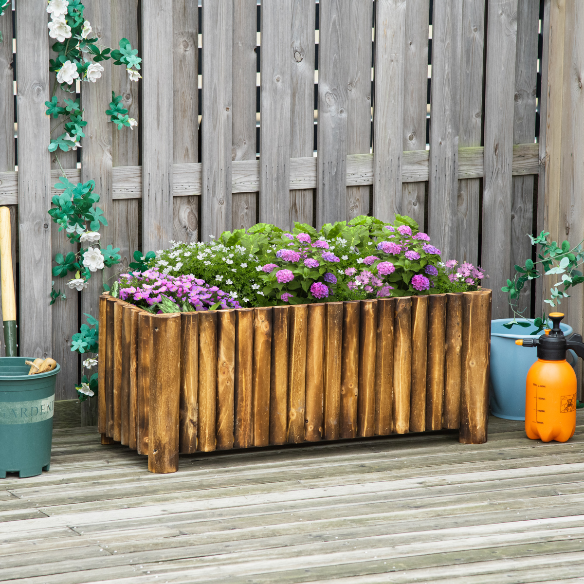 Fir Plant PotFlower Bed Wooden 4 Feet 100Lx 40Wx40H cm