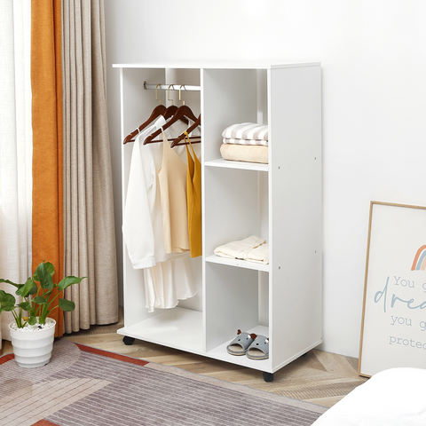 Storage Wardrobe White with Shelves