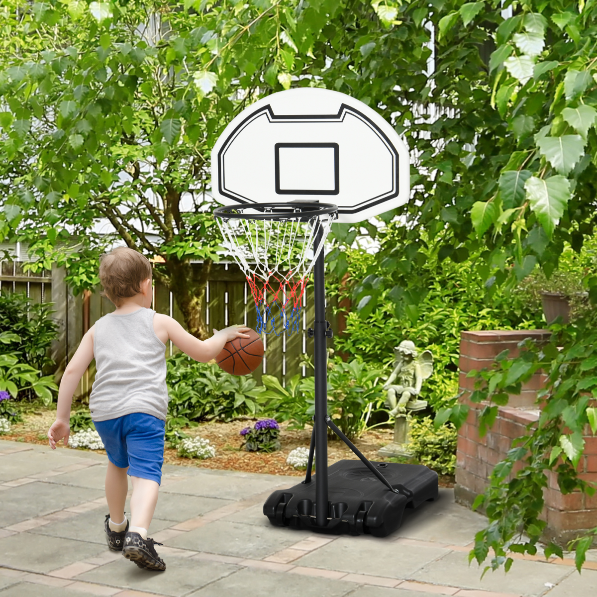 Basketball Stand and  94-123cm Height Adjustable Hoo For Pool Side HOMCOM