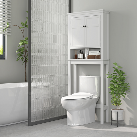 HOMCOM Over Toilet Storage Unit 3-Tier Freestanding Washing Machine Cabinet