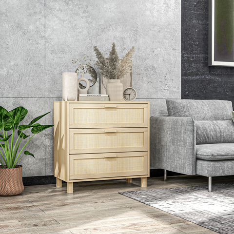 3 Drawer Cabinet Storage Cupboard Wooden Freestanding Organiser Unit Bedroom