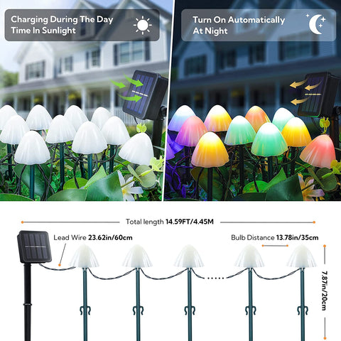 10 Piece Solar Mushroom Lights
