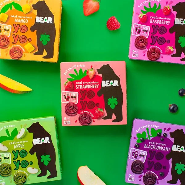 Bear Yoyos Real Fruit Scrumptious Strawberry 5 x 20g (Case of 6)