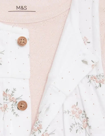 2pc Pure Cotton Floral Outfit (7lbs - 1 Yrs)