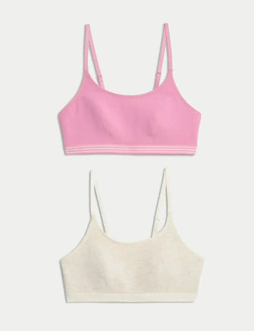 2pk Cotton First Bra Crop Tops