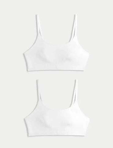 2pk Cotton First Bra Crop Tops