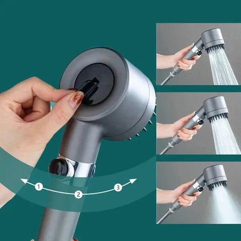 3 Modes High Pressure Portable , Filter, Rainfall Faucet Showerhead