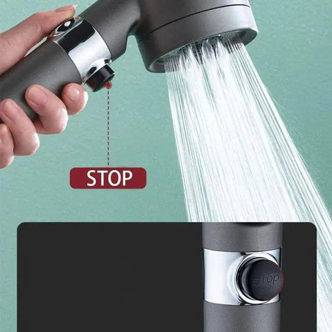 3 Modes High Pressure Portable , Filter, Rainfall Faucet Showerhead