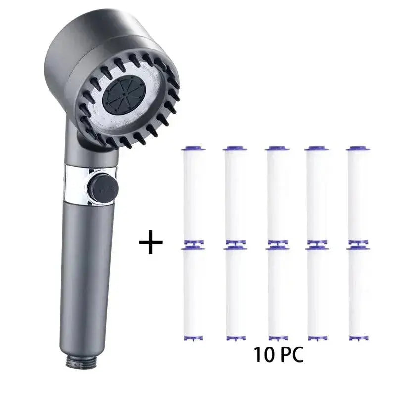 3 Modes High Pressure Portable , Filter, Rainfall Faucet Showerhead
