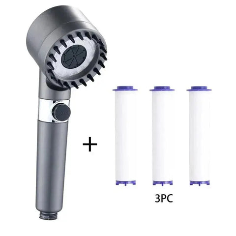 3 Modes High Pressure Portable , Filter, Rainfall Faucet Showerhead