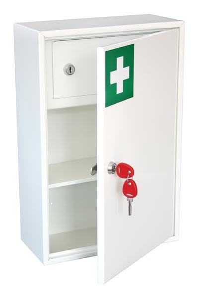 Safe Industrial - Medical Cabinet Wall Mountable Medication Cabinet Key Lock Safe with Shelves - Dedicated Secure Storage for Medicine