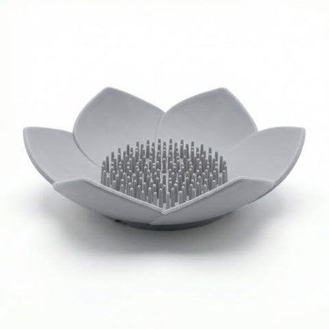 Merzio Lotus Flower Shower Steamer Holder, Silicone Soap Dish with Drainage, Non-Slip Bathroom Tray for Bar Soap