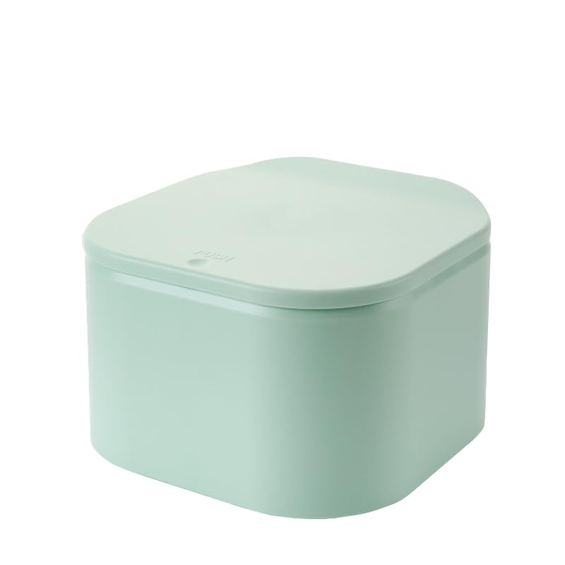 Desktop press type pop-up lid Scandinavian small rubbish bin small covered living room table mini office desk coffee table desktop rubbish bin (green)