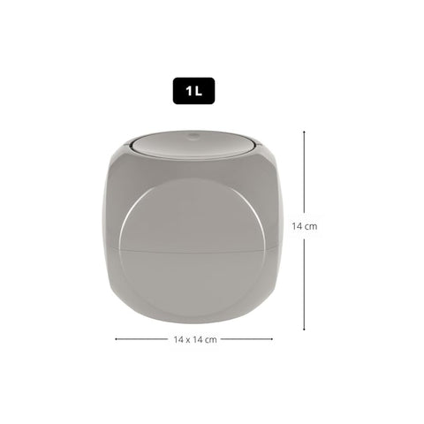 Spirella Dice 1 litre waste bin, table waste bin with swinging lid, taupe