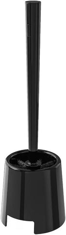 BOLMEN Toilet brush and holder, Black or White plastic with Strong Dense Bristles (Black)