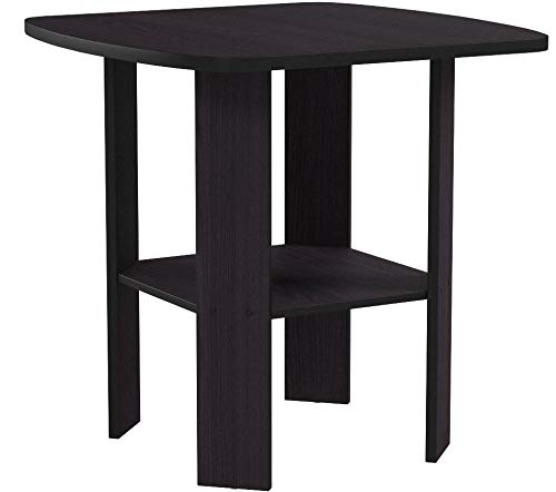 Furinno SIMPLE DESIGN Side Table Set of 2, 2-Tier End Table, Open Shelves Night Stand, Bedside Table, for Living Room, Bedroom, Dark Walnut