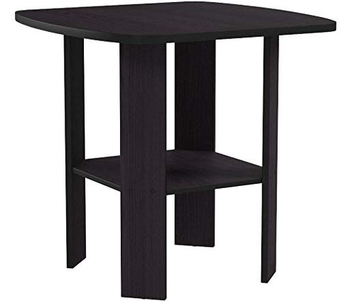 Furinno SIMPLE DESIGN Side Table Set of 2, 2-Tier End Table, Open Shelves Night Stand, Bedside Table, for Living Room, Bedroom, Dark Walnut