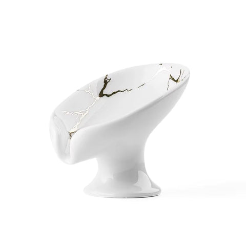 Urban London Premium Punch-Free Ceramic Soap Dish Self Draining Soap Dish for Shower Ceramic Soap Holder for Bathroom Kitchen Modern Bathroom