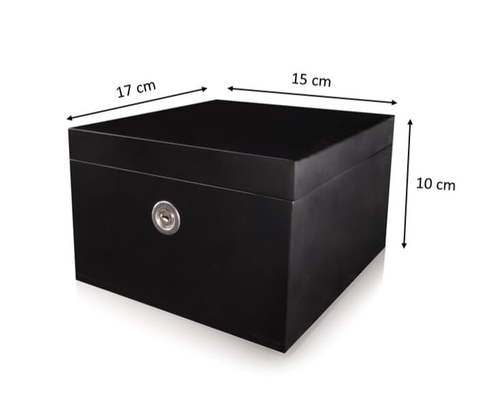 surebox Small Bamboo Lock Box - Lock & Key, Secure Home Storage