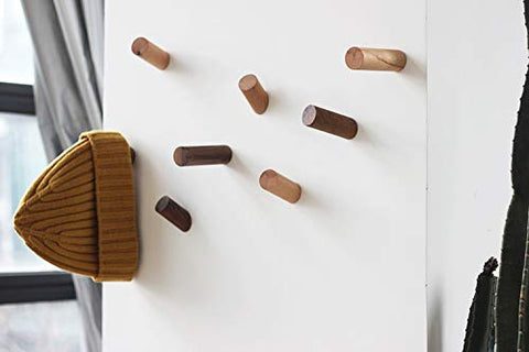 anaan Wooden Coat Hooks Walnut Single Straight Modern Coat Rack Design