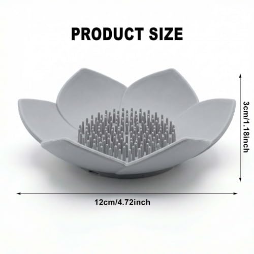 Merzio Lotus Flower Shower Steamer Holder, Silicone Soap Dish with Drainage, Non-Slip Bathroom Tray for Bar Soap