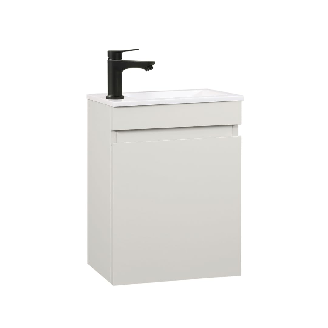 Kometmöbel Cloakroom Vanity Unit With Wash Basin Bathroom Vanity 40cm Wall Hung (Cashmere 40cm, Without Tap)