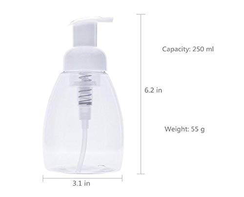 250ML (8.5 oz) Foaming Dispensers Empty Refillable Pump Bottle Makeup Shampoo Facial Cleanser Hand Liquid Foaming Containers DIY Hand Body Wash Pack