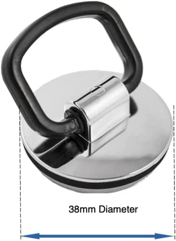 Taps2Traps® 38mm Bathroom Basin Plug With Large Easy Grip Handle - Polished Chrome Effect Plastic With Rubber Seal